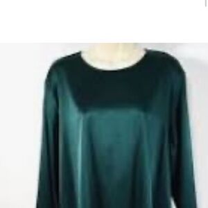 Eileen Fisher Teal Satin Top